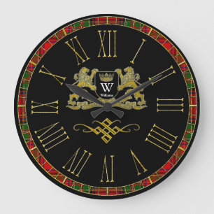 Grande Horloge Ronde Your Coat of Arms Monogram and Color