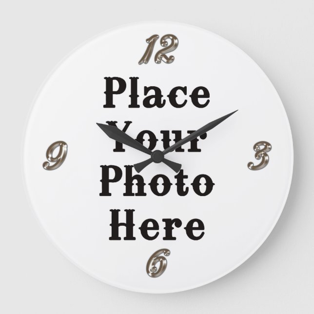 Grande Horloge Ronde Your Photo Here Wall Clock (Recto)