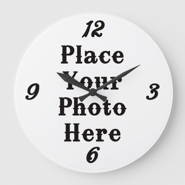 Grande Horloge Ronde Your Photo Here Wall Clock (Recto)
