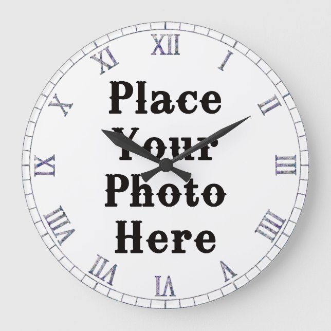 Grande Horloge Ronde Your Photo Here Wall Clock (Recto)