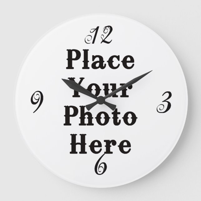 Grande Horloge Ronde Your Photo Here Wall Clock (Recto)