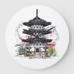 Grande Horloge Ronde Zen de la Pagode -