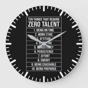 Grande Horloge Ronde Zéro Talent requis - Motivation du succès