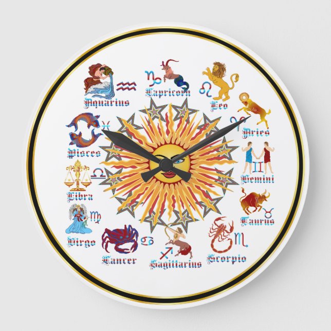Grande Horloge Ronde Zodiac 6 couleurs (Recto)