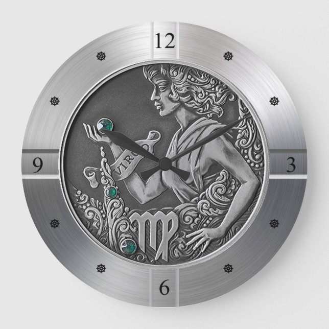 Grande Horloge Ronde Zodiac ~ Virgo ~ Celestial ~ Astrologie occidental (Recto)