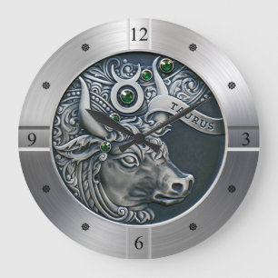 Grande Horloge Ronde Zodiaque ~ Taurus ~ Céleste ~ Astrologie occidenta