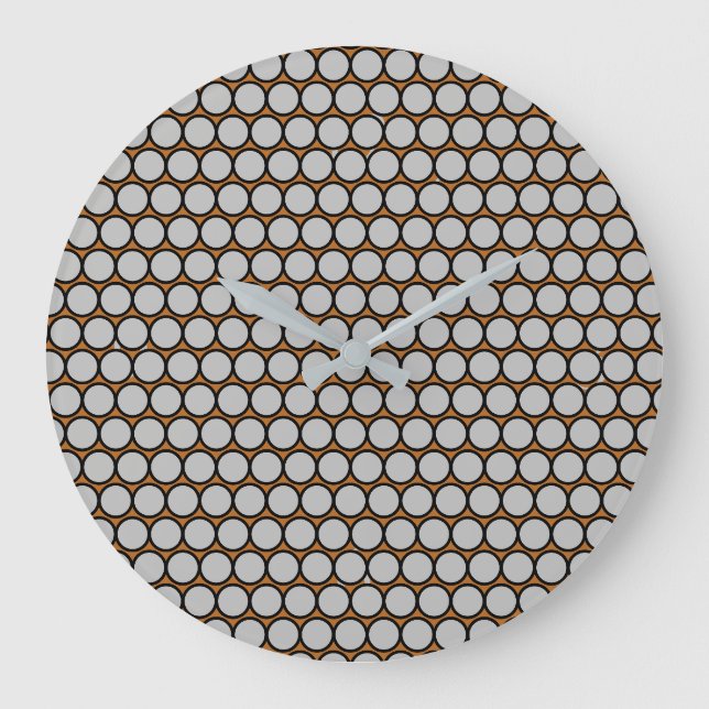 Grande Horloge Ronde Zones grises avec Arrière - plan Tan chaud (Recto)