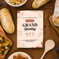 grande invitation à l'ouverture de la boulangerie 