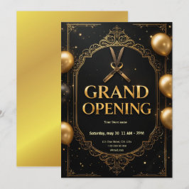 Grande Invitation d'ouverture Premium Black & Gold