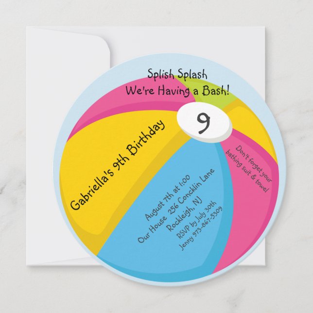 Grande, lumineuse invitation d'anniversaire de (Devant)