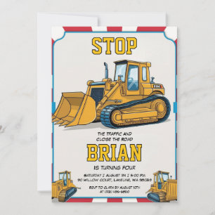 grande machine construction invitations d'annivers
