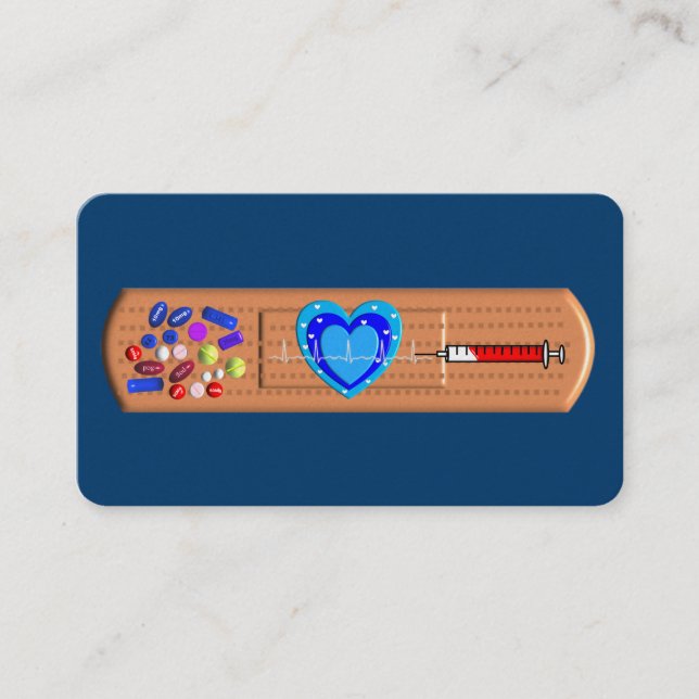 Grande marine Bandaid de cartes de visite Médicale (Devant)
