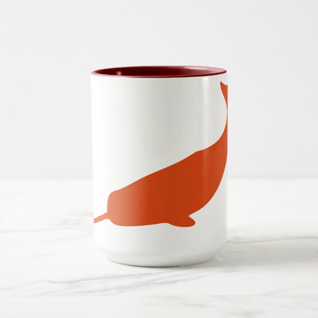 Grande Mug de café Silhouette Narwhal (Centre)