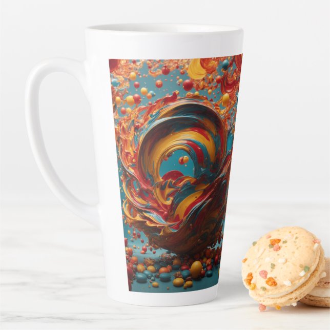 Grande Mug En Latte Fabriquée Aux États-Unis. Coup (En situation)
