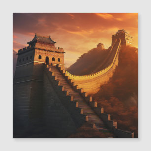 Grande Muraille de Chine Sunset Carte magnétique -