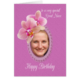 Grande Nièce Spécial Anniversaire Souhaits Orchidé