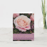 Grande perte de la tante Carte de sympathie Rose
