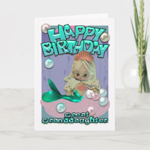 Grande Petite-Fille Carte Anniversaire Avec Sirène