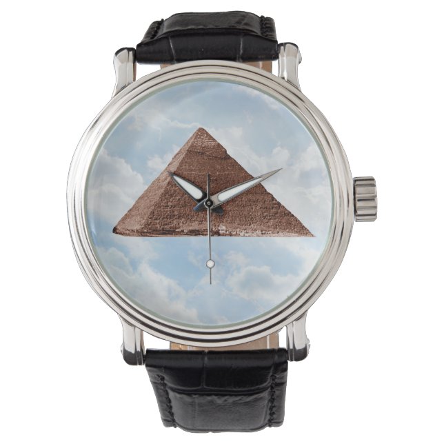 Grande Pyramide - Montre en Cuir Vintage (devant)