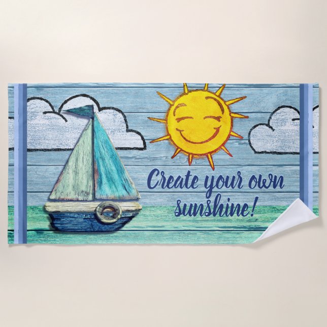 Grande serviette de plage Sunshine Driftwood Beach (Devant)
