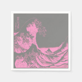 Grande serviettes en papier ondulé rose et gris