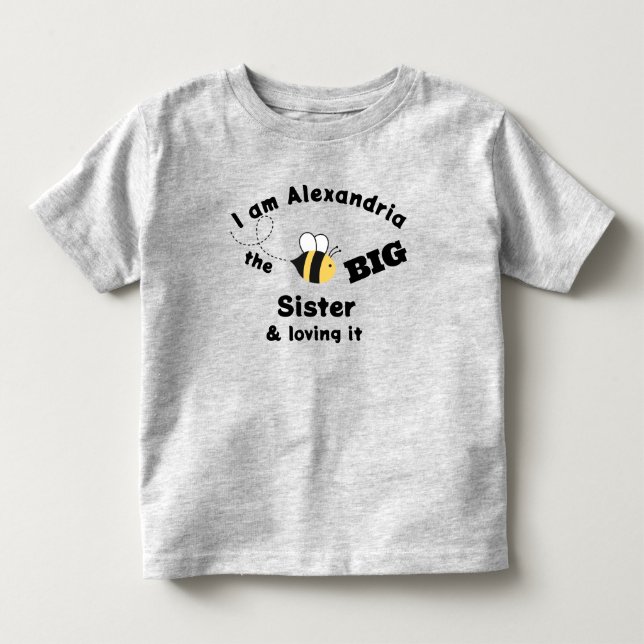 Grande soeur Bumble Bee et l'aimer T-shirt gris (Devant)