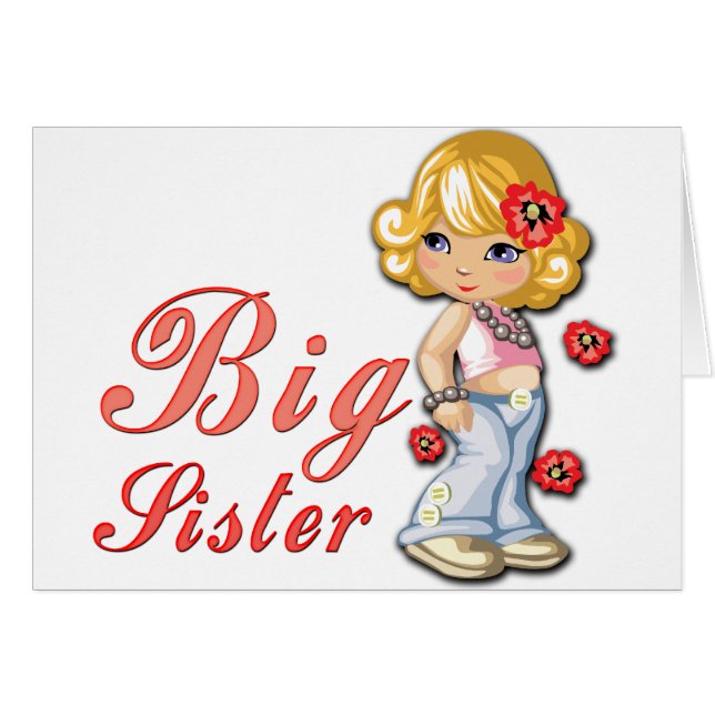 Grande soeur et fleurs (Devant horizontal)