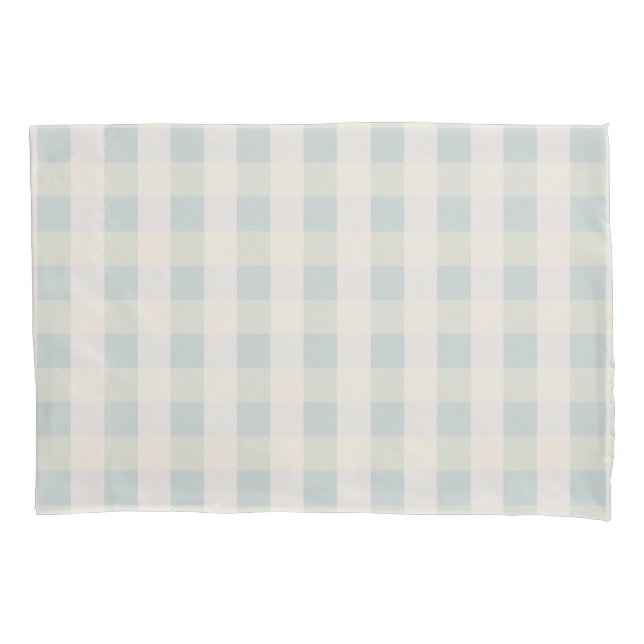 Grande taie d'oreiller crème beige sage de norme (devant)