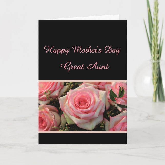 Grande tante Bonne carte rose de fête des mères (Devant)