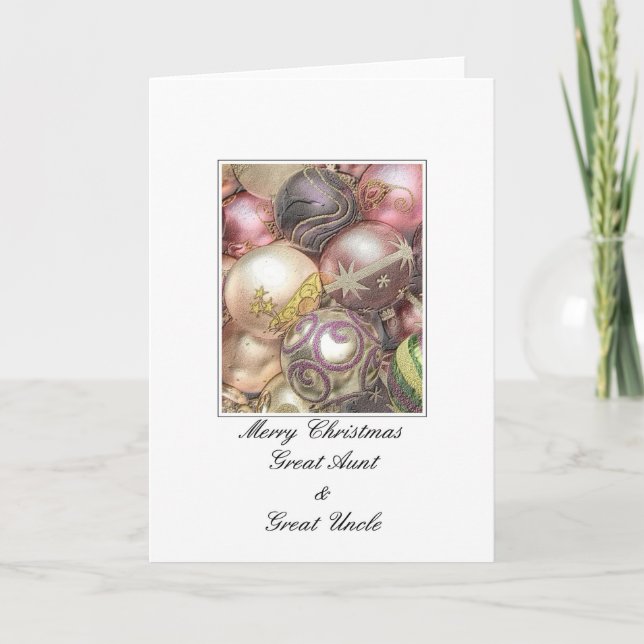 Grande tante et grand oncle Joyeuse carte de Noël (Devant)