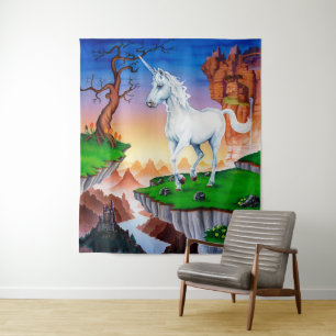 Grande tapisserie de licorne d'imaginaire magique
