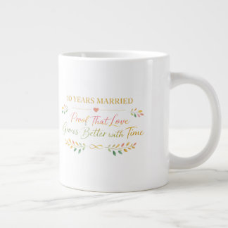 Grande Tasse 10 Years Married Elegant Anniversary Mug Gift