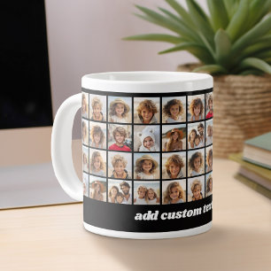 Grande Tasse 11 Photo Collage - partout en motif avec texte