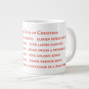 Grande Tasse 12 JOURS LYRIQUES Big White Mug