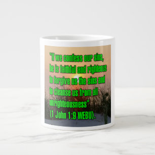 Grande Tasse 1 John 1:9 Mug WEBU