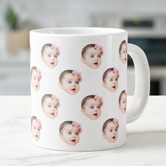 Grande Tasse 20 Oz Jumbo Cute Baby Face Photo Spécialité (Créateur téléchargé)