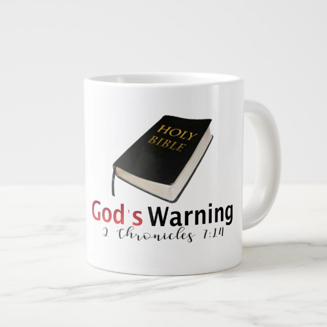 Grande Tasse 2 Chroniques 7:14 Jumbo Mug (Devant droit)