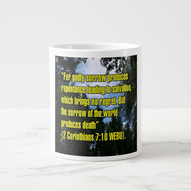 Grande Tasse 2 Corinthiens 7:10 WEBU Mug (Devant)