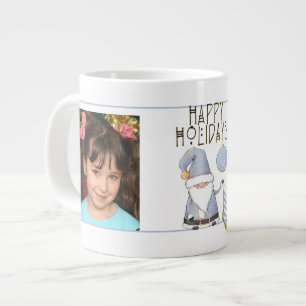 Grande Tasse 2 Photos avec Jolie Père Noël Gnome