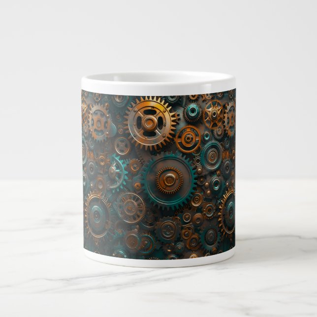 Grande Tasse 3D Retro Retro Regarder Sprockets Jumbo Coffee MUG (Devant)