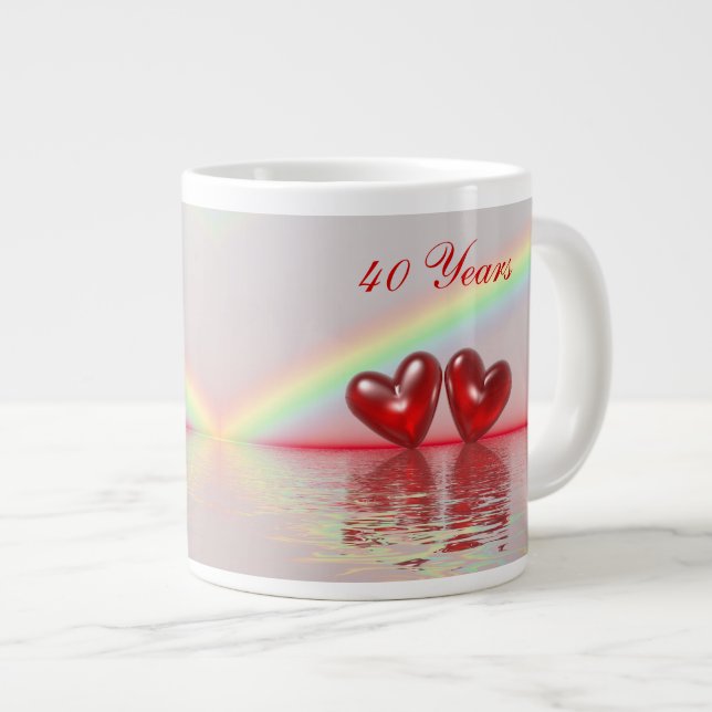 Grande Tasse 40e Anniversary Ruby Hearts (Devant droit)