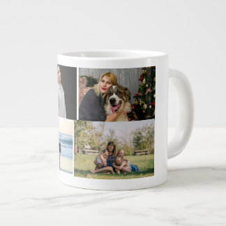 Grande Tasse  4 Family Photo Collage Custom