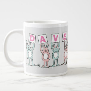 Grande Tasse 4 Lettre Nom Fun Rabbit Design