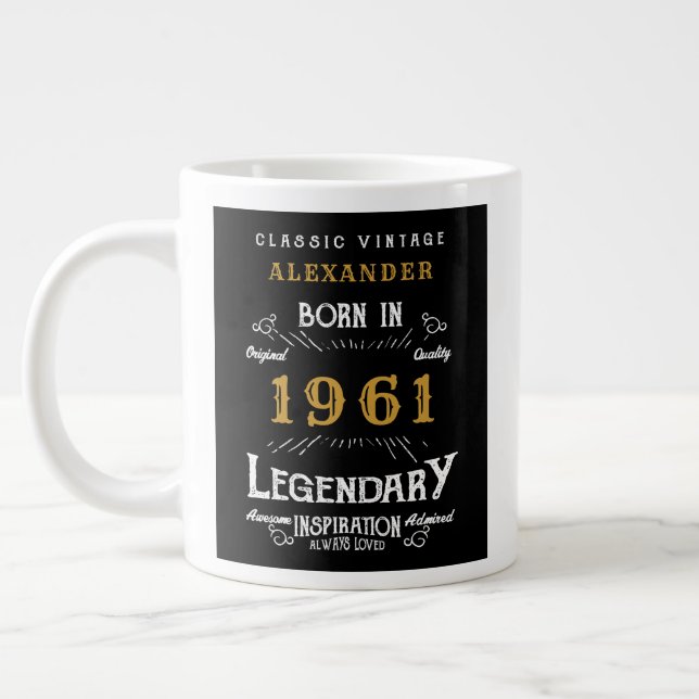 Grande Tasse 60e anniversaire 60 ans Né en 1961 Légende (Gauche)