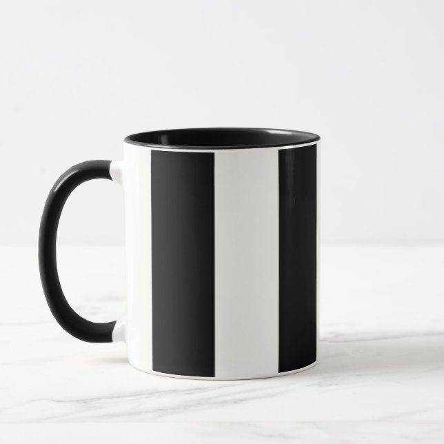 grande tasse à café rayé noir et blanc (Gauche)
