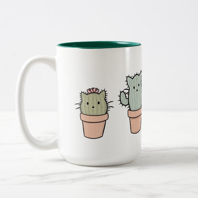Grande tasse à deux tons de famille de Catcus (Gauche)