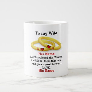 Grande Tasse À ma femme pour son couple mariage anneau monogram
