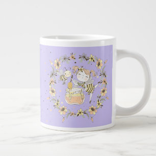 Grande Tasse Abeilles De Miel, Fée & Bébé En Motif Sans Faille