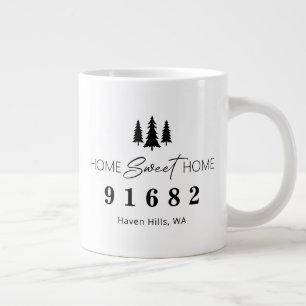 Grande Tasse Accueil Sweet Home Code postal personnalisé