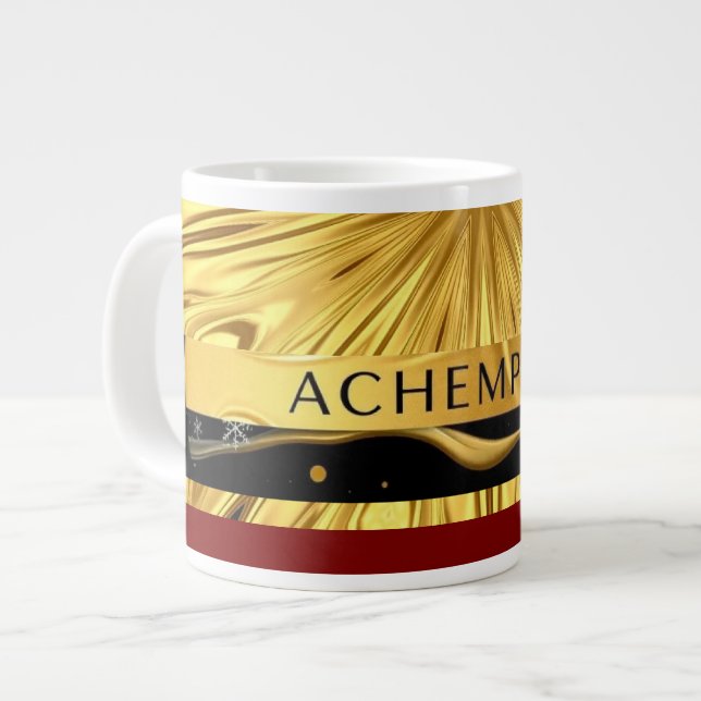 Grande Tasse Achempong Designer Drinkware: Crimson & Gold Opule (Devant gauche)